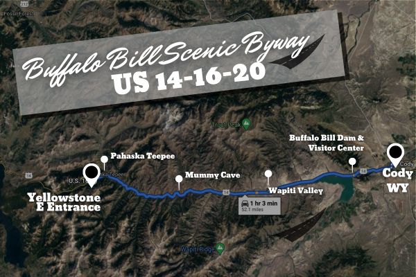 buffalo bill scenic byway map cody yellowstone | canyon real estate cody wyoming