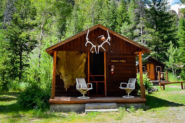 historic absaroka guest cabin outside of Yellowstone near cody wyoming