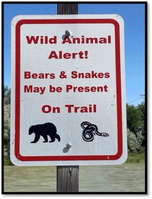 sign to beware of bears and snakes