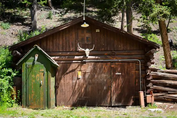 log cabin from the historic absaroka mountain lodge outside of cody wyoming