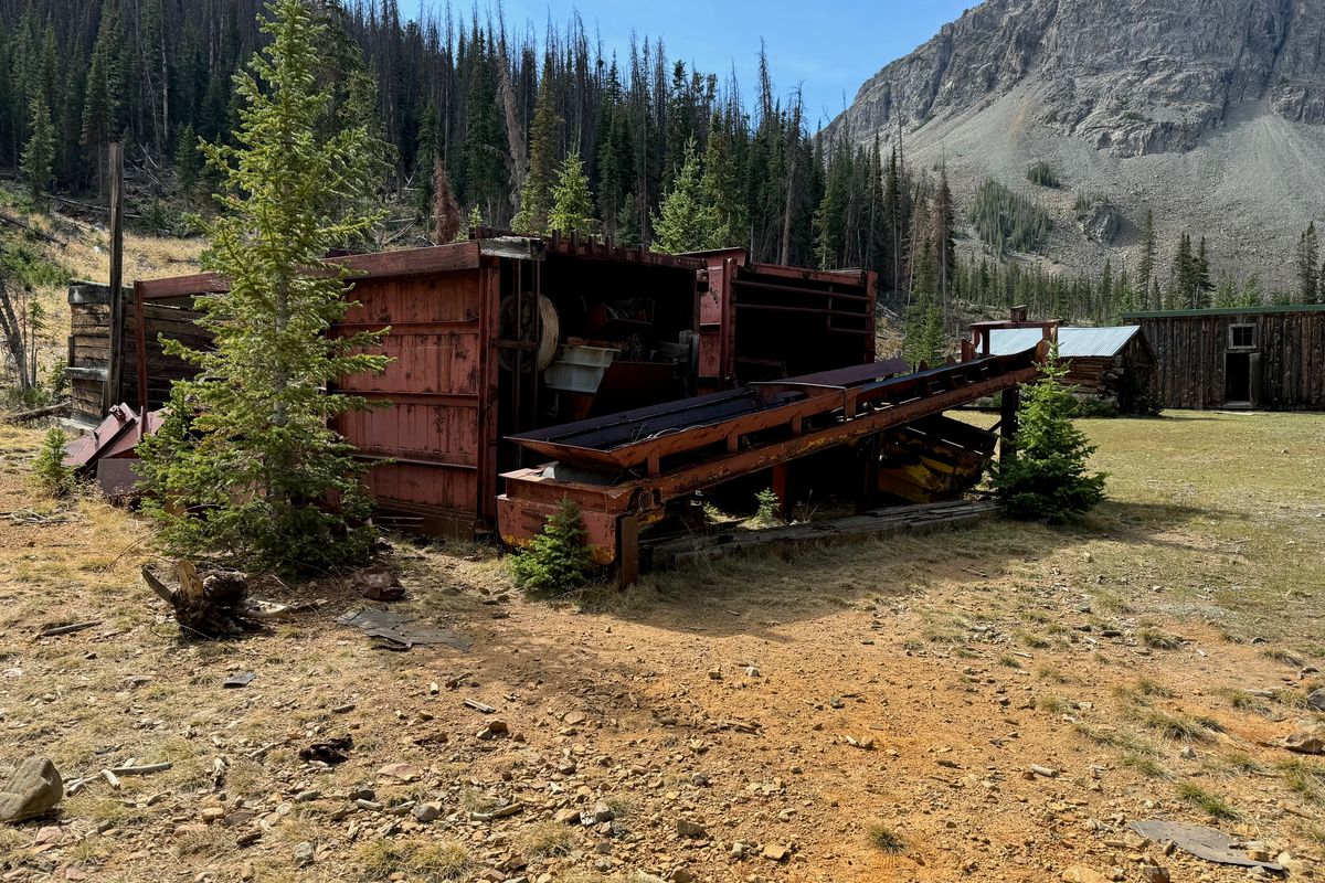 Rusted mining equipment in Kirwin, WY